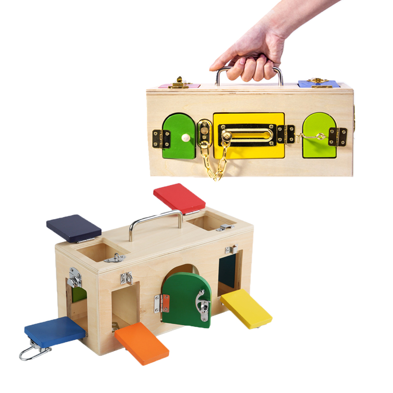 Board Game Box - Коробка Монтессори с замком, деревянная игрушка,