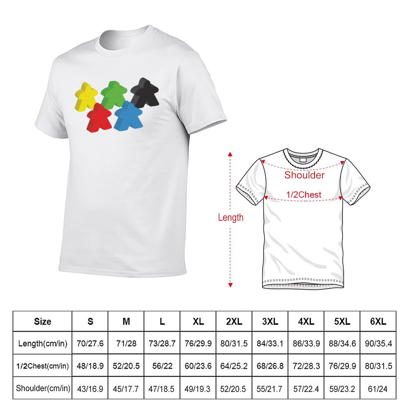 Набор из 5 футболок с изображе – обзор и цена Meeple Token Set