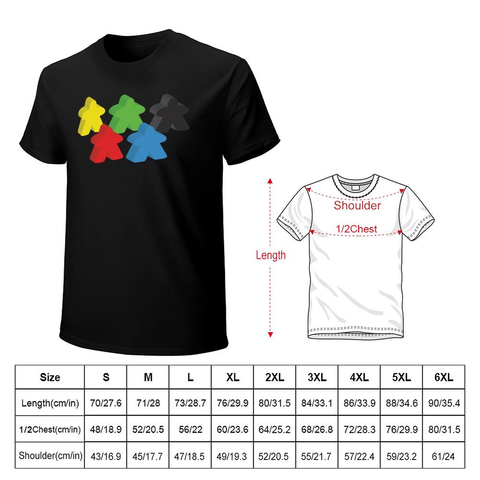 Набор из 5 футболок с изображе – обзор и цена Meeple Token Set